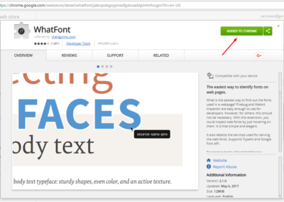 Most useful Browser Extensions for Web Designers or Developers 5 whatfont Google Chrome extension Screenshot_2