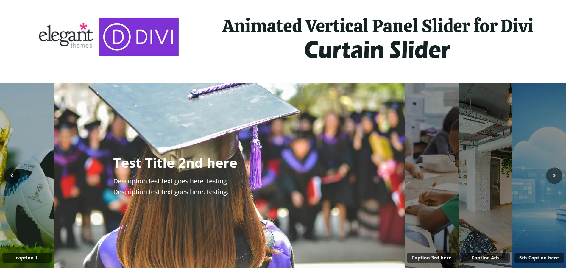 VertiDesk Vertical Panel Slider Curtain Slider for Divi